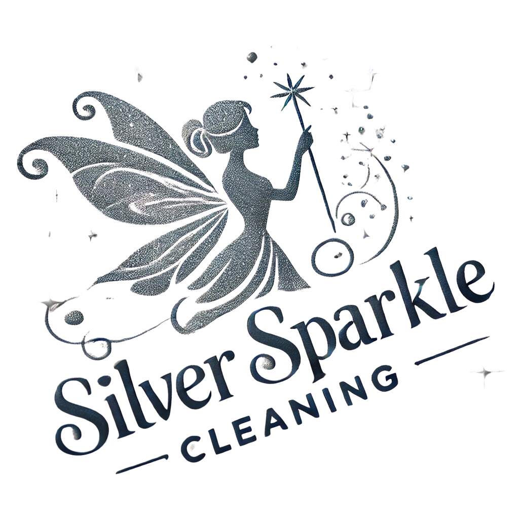 Silver Sparkle Cleaning Logo